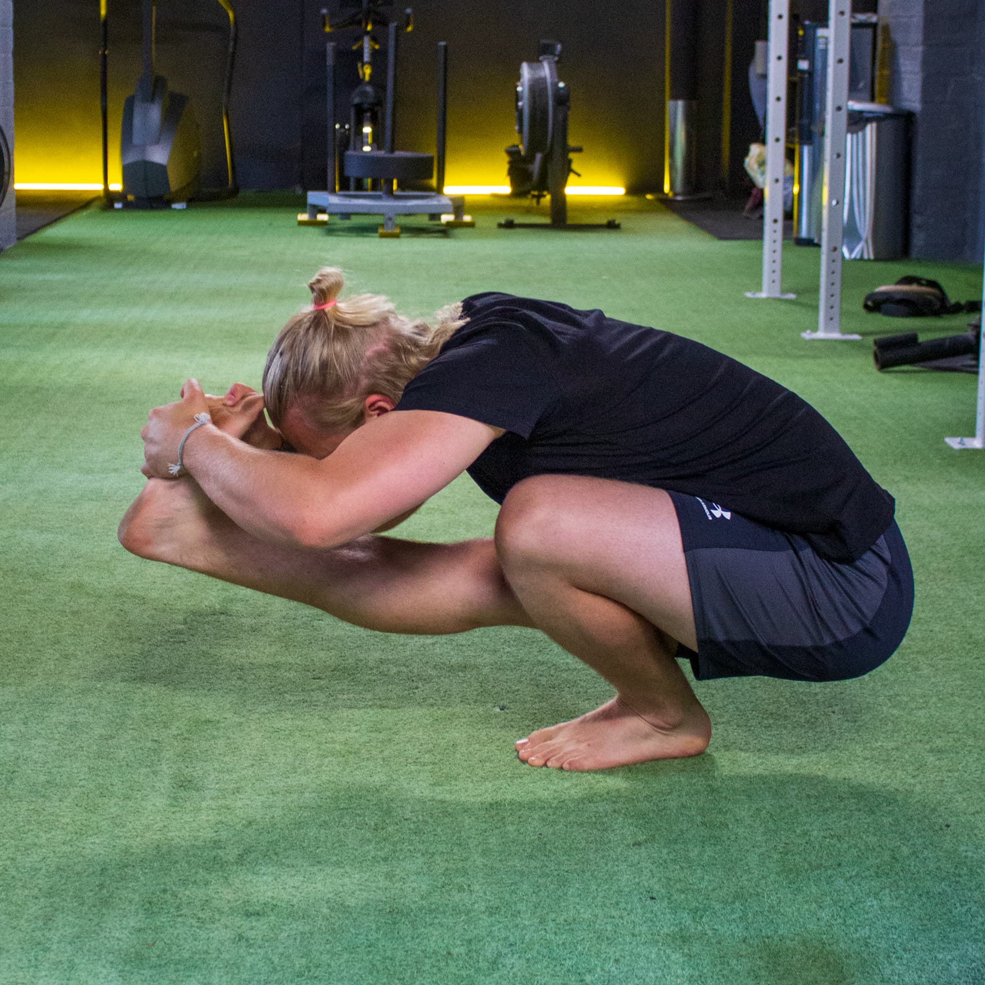 Isaac Lucksted demonstrating flexibility training